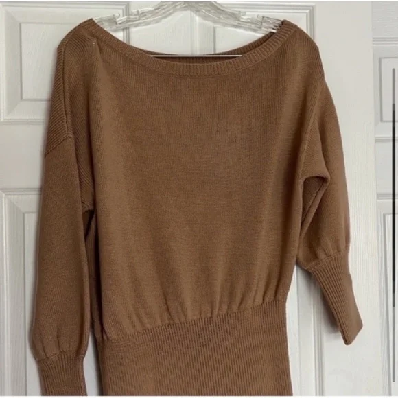 Kookai Camel Sweater Mini Dress 0 Kookai Camel Sweater Mini Dress 0
